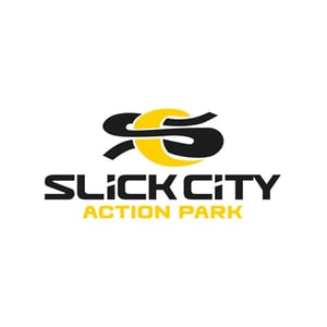 slick city logo white