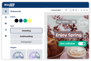 Marvia brand templates visual editor